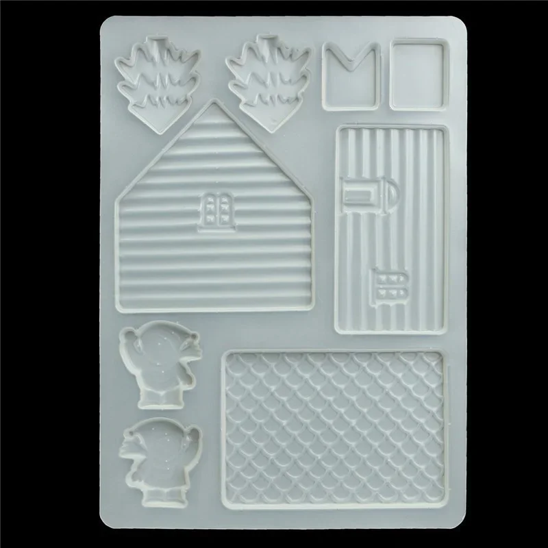 Christmas House PP Jelly Chocolate Pudding Baking Kit DIY Gingerbread Silicone Mold