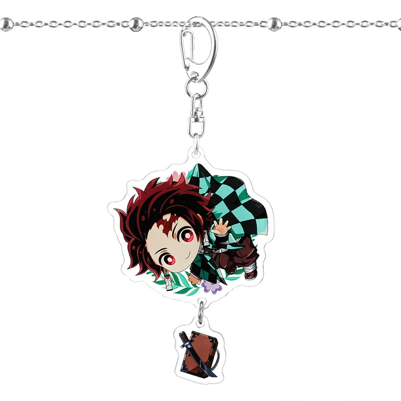 Dämonen töter Kimetsu no Yaiba Schlüssel anhänger doppelseitige Schlüssel bund Cosplay Acryl Anhänger hängen Ornament