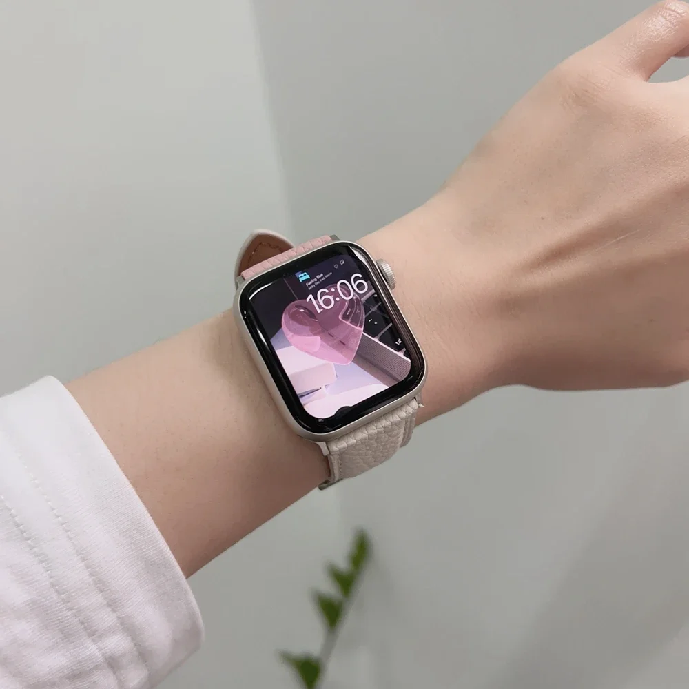 優れたレザーループ Apple Watch バンド女性シリーズ 10/9/8/7/6/5/4 38 ミリメートル 40 ミリメートル 41 ミリメートル 42 ミリメートル 44 ミリメートル 45 ミリメートル 46 ミリメートル 49 ミリメートルストラップ