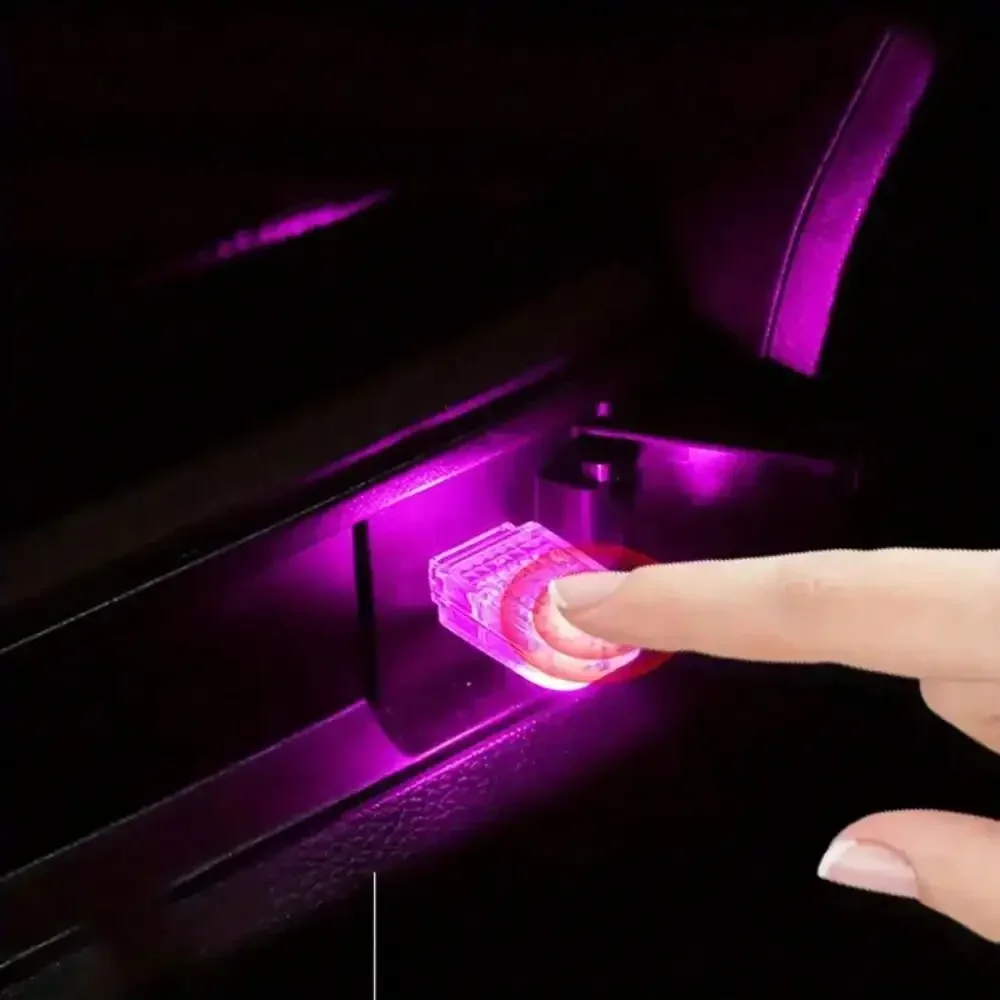 التوصيل والتشغيل والتحول. أضواء مزاج السيارة التي تعمل بمنفذ USB - بدون أسلاك، أجواء شخصية فورية.