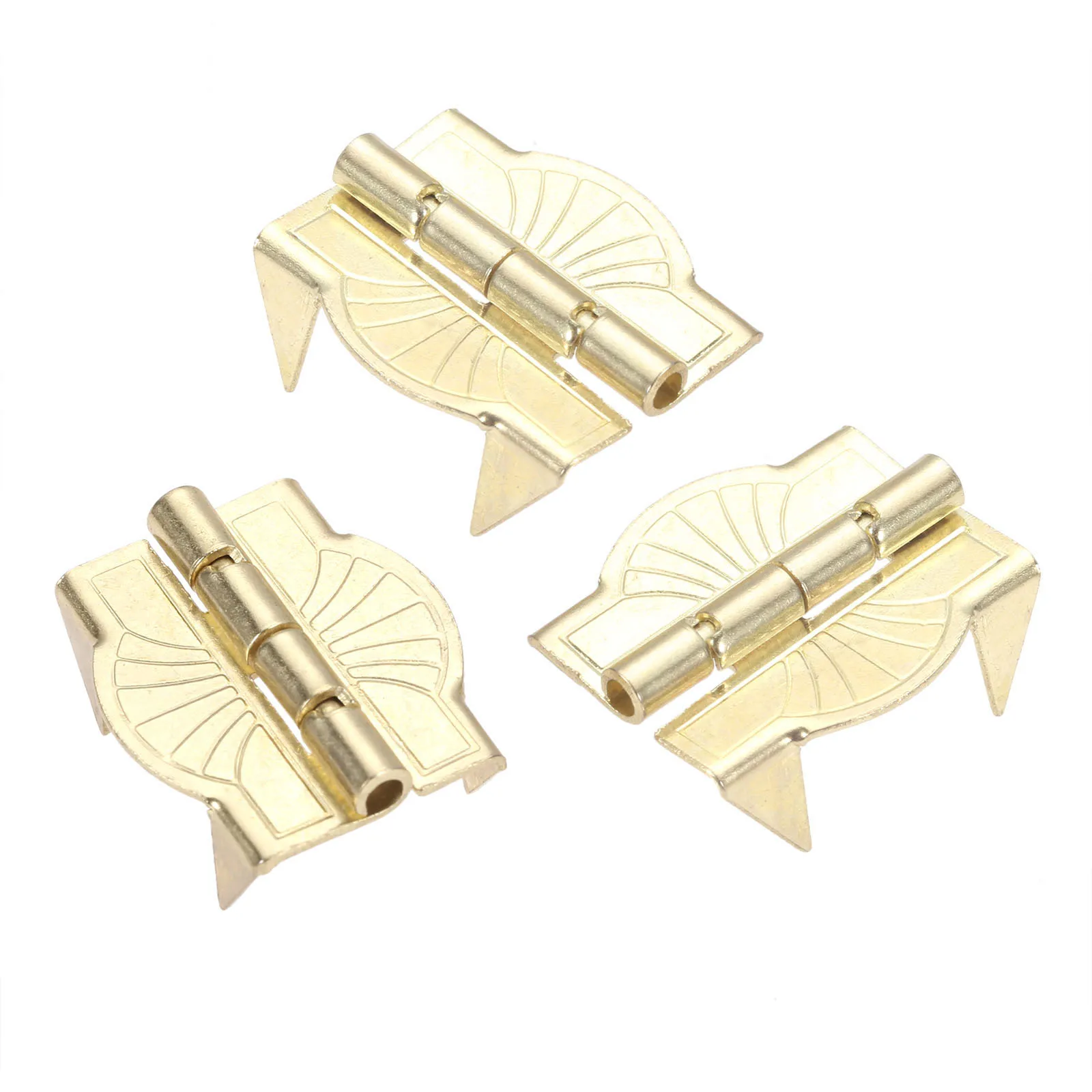 10Pcs Metal Hinges Gold Color Luggage Hinges With Legs Cabinet Hinges Decorative Hinges For Wooden Box Suitcase Hardware 22*19mm