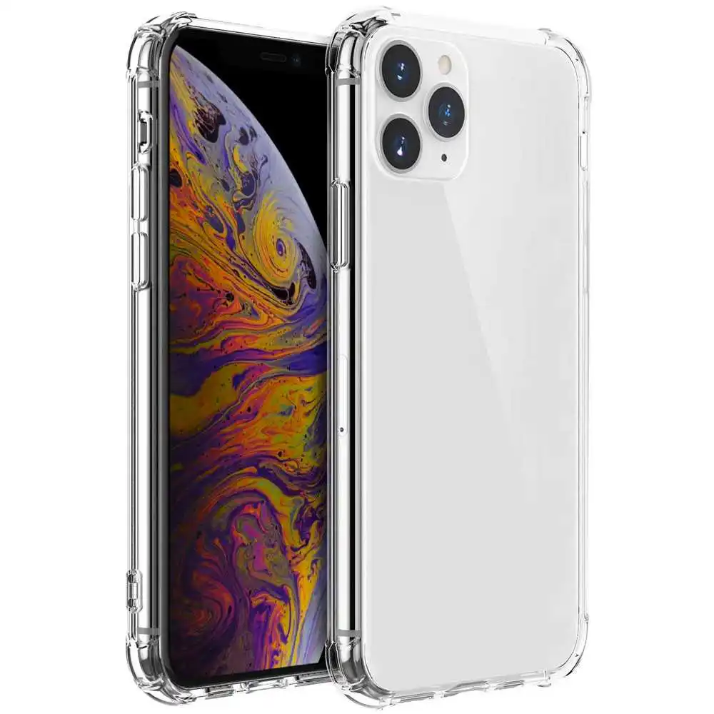 Clear TPU Gel Silicone ShockProof Antishock Case Protector for iPhone 11 Pro Max Transparent