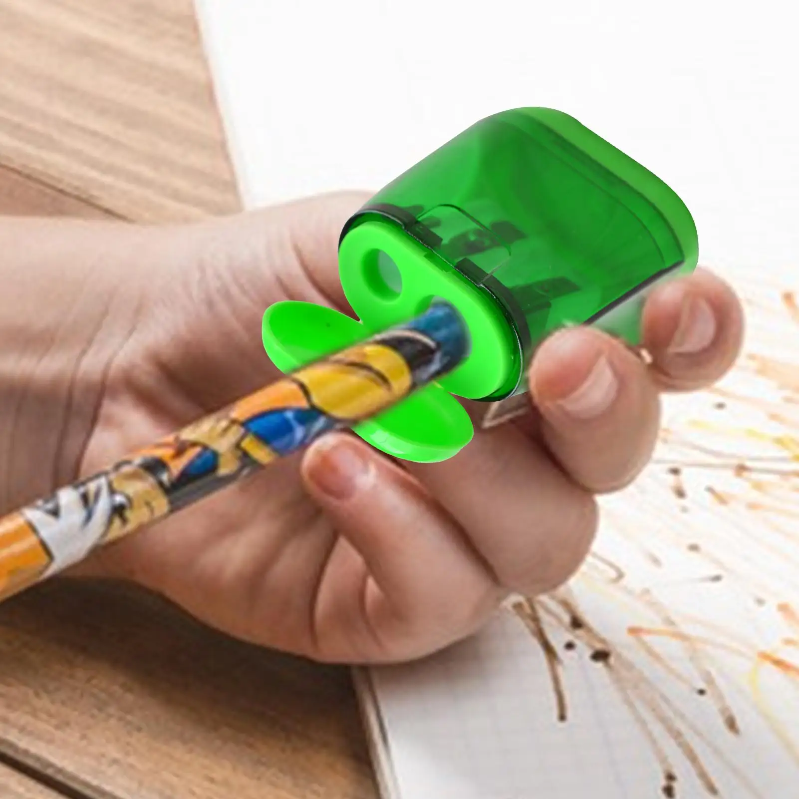 Temperówka do konturów ust, ręczna temperówka do ołówków dla dzieci z pokrywką, przenośne artykuły papiernicze dla nauczycieli, do klasy, studia plastycznego.