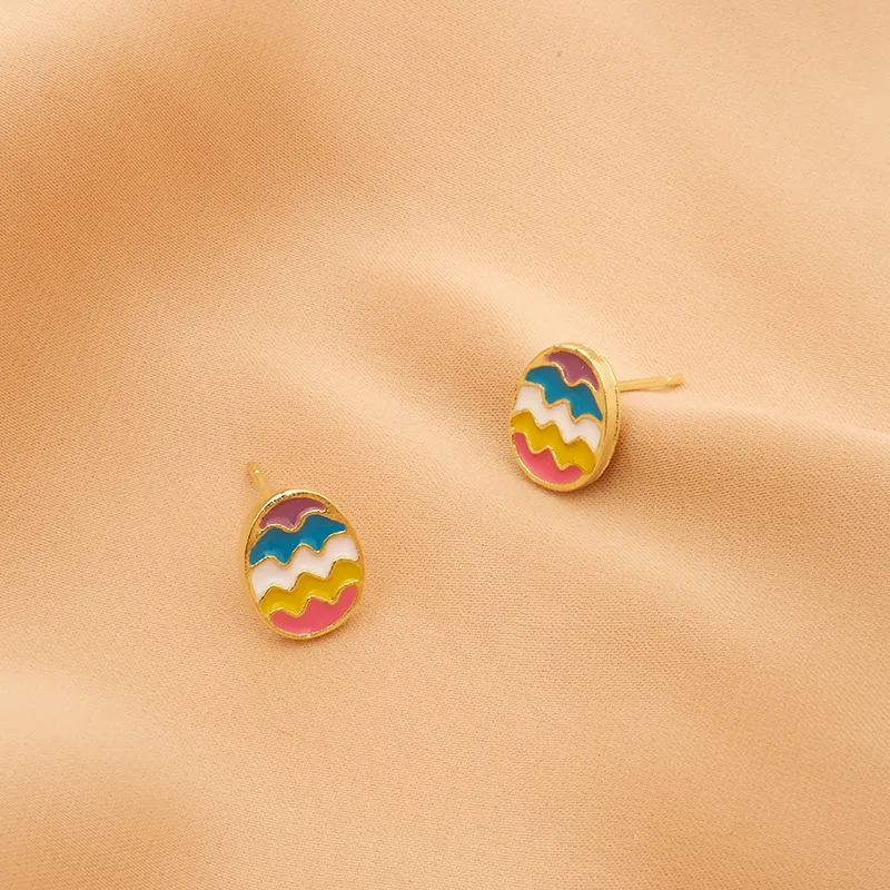 عيد الفصح شين البيض الكرتون الأذن الكفة الاسمية Faion مجوهرات سبيكة هندسية القرد المرأة الأذن ترصيع تصميم احتفالي عبر الحدود