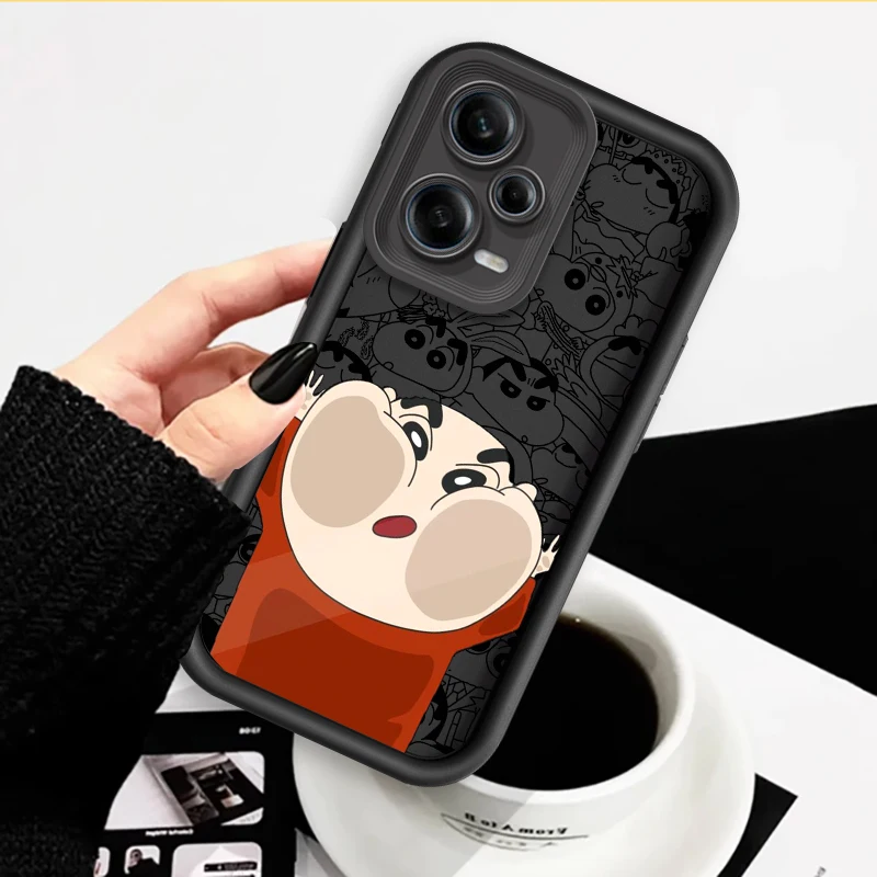 Crayon Shin Chan Cute Anime Eye Ladder For Xiaomi Redmi Note 13 12 12C 11 11S 10 10C 10A 9C 9A Pro 5G TPU Phone Case