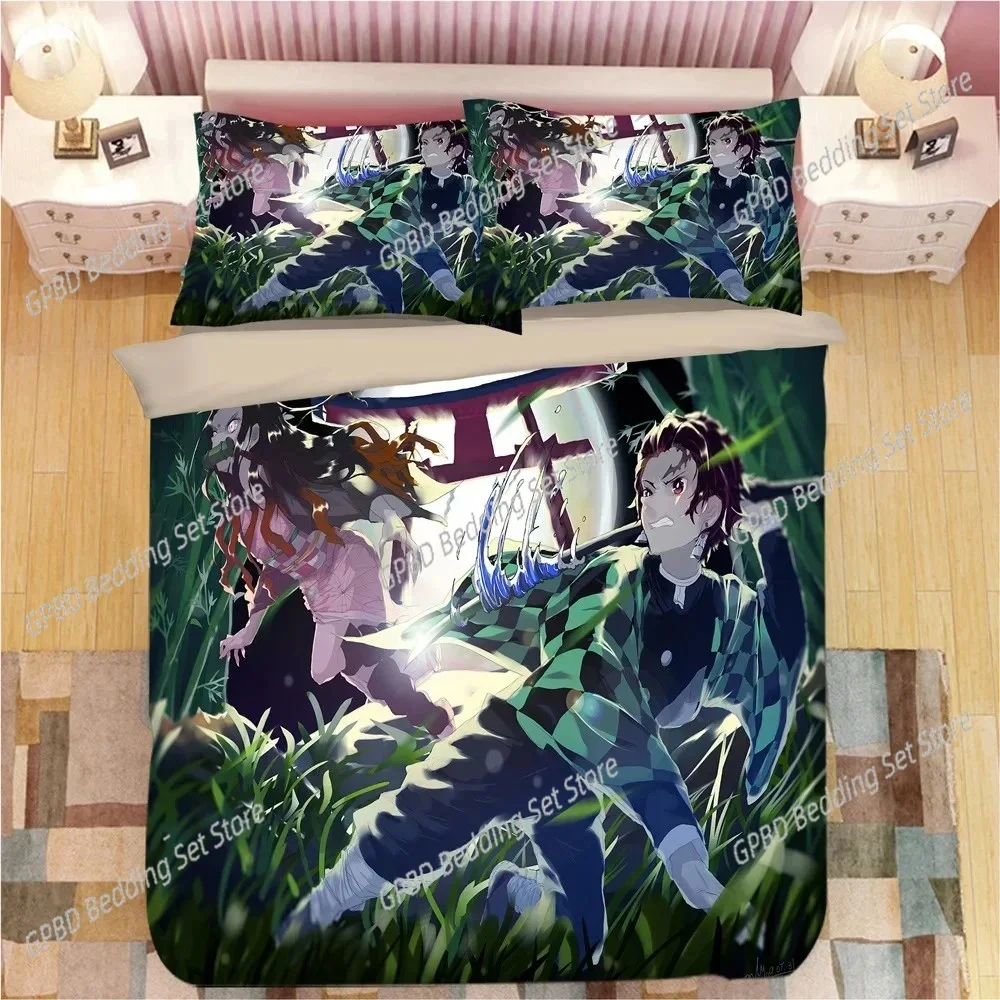 

Demon Slayer 3D Duvet Cover Bedding Set Comforter Linen Pillowcases Home Decor Single Double Twin King Queen