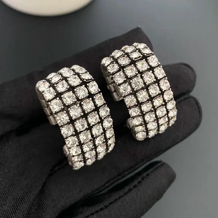 

Hot Famous Designer Brand Crystal Ear Clip Women Top Quality Luxury Jewelry Party Trend