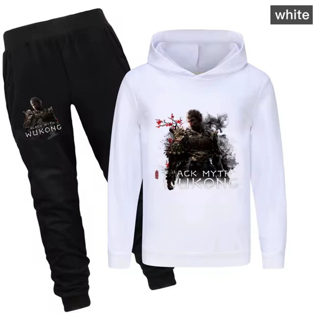 Games Black Myth Wukong Clothes Kids Spring Autumn Tracksuit Girls Hoodies+Pants 2pcs Sets Children's Clothing Boys Sportswear