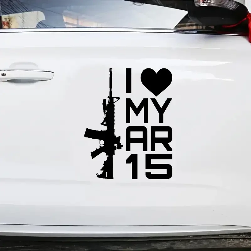 

Gun Car Sticker For Laptop Bottle Truck Phone Vehicle Paint Window Wall Cup Fishing Boat Skateboard Decals Autom I Love My Ar-15