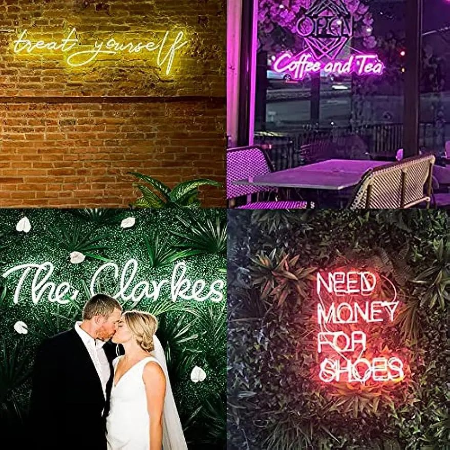 Sinais de néon personalizados, grandes sinais de néon led personalizados para decoração de parede quarto festa de aniversário de casamento