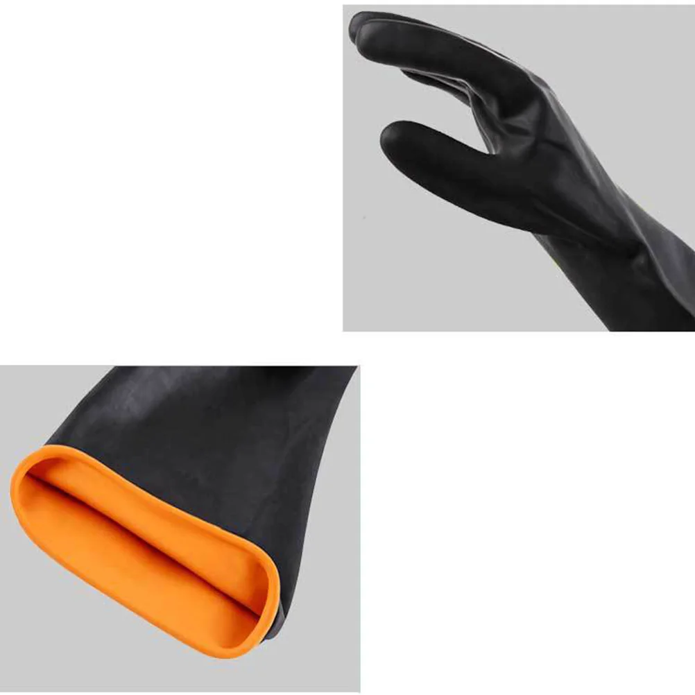 

1Pair Rubber Gloves Extended Natural Latex Thickened Wear Resistant Protective Gloves for Industrial Safety Cleaning Car