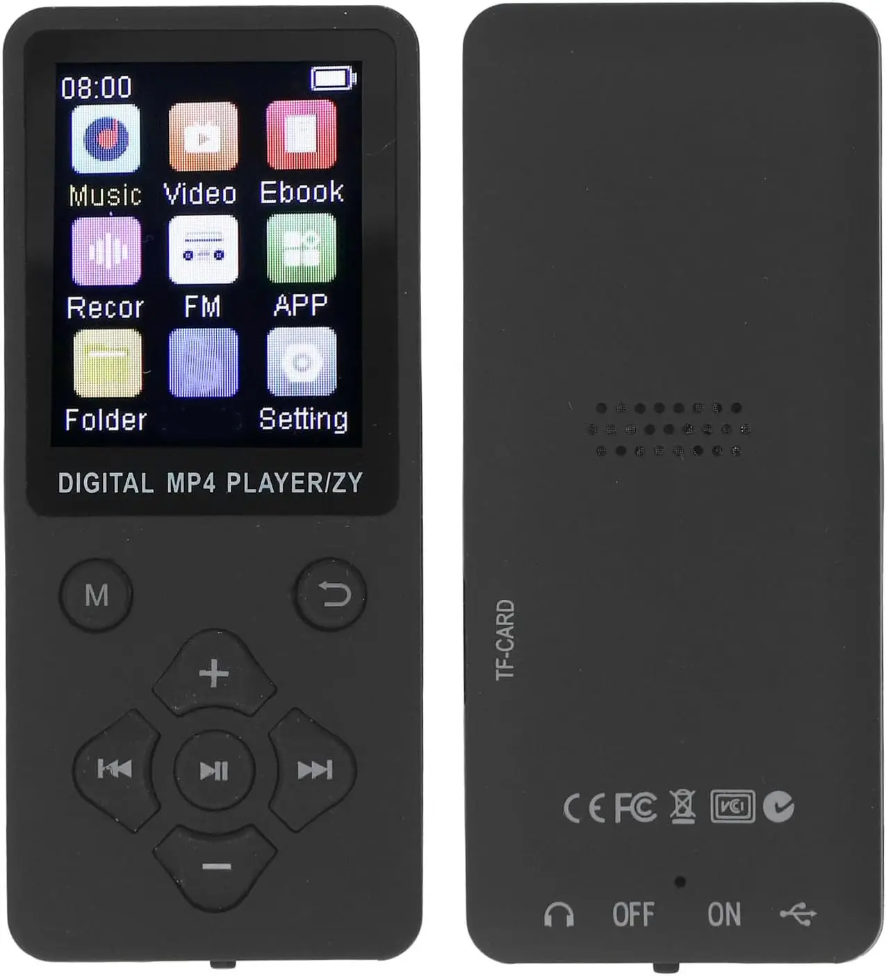 MP3 MP4 Player Bluetooth 5.0 Super Thin 1.8 Inch Color Screen 64G Expandable Memory Portable Video Music Player MP3 MP4 Player