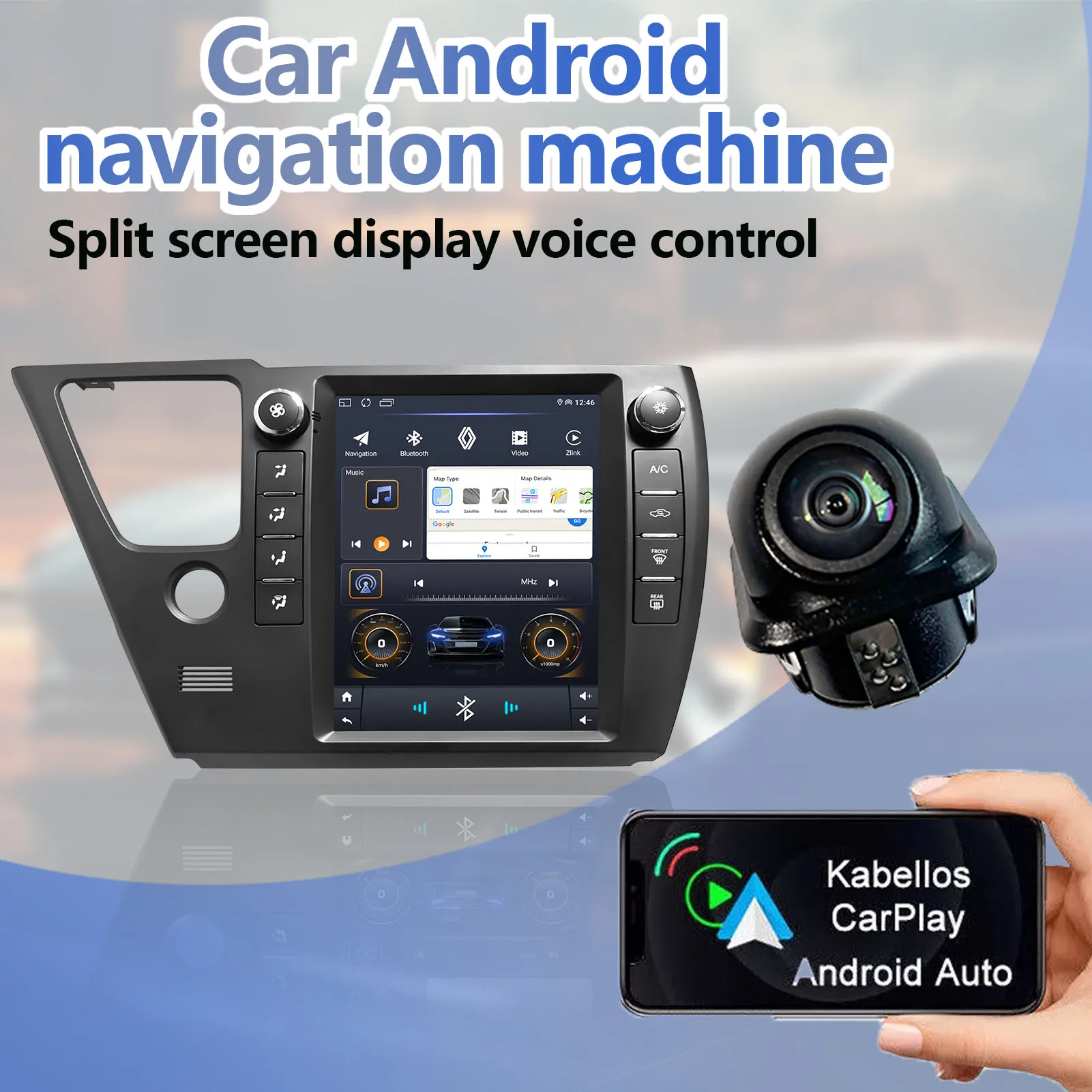 

ZoeHong 9,7-дюймовый беспроводной Carplay/Android Auto для Honda Civic 2012-2015, вертикальный экран, автомобильная навигационная рамка, мультимедийный плеер