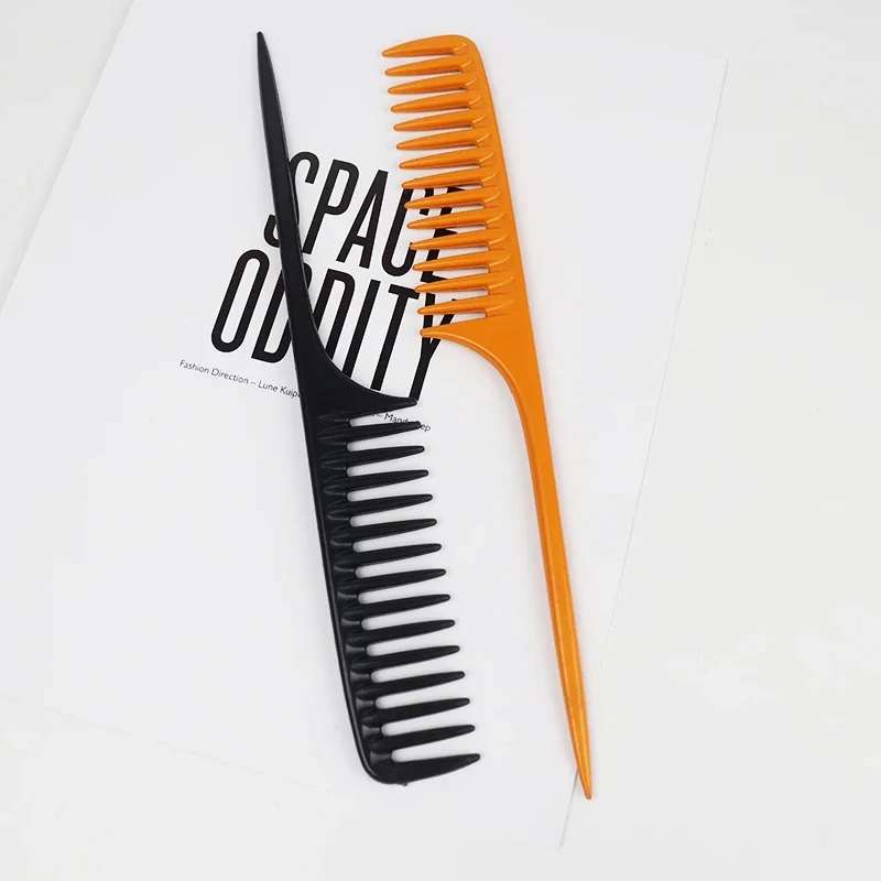 Mäusezchwanzkamm mit dünnem Griff, breitzinkiger Kamm, geeignet für alle Haartypen, für Salon- und Heimgebrauch als Haaraccessoire – Detail 8