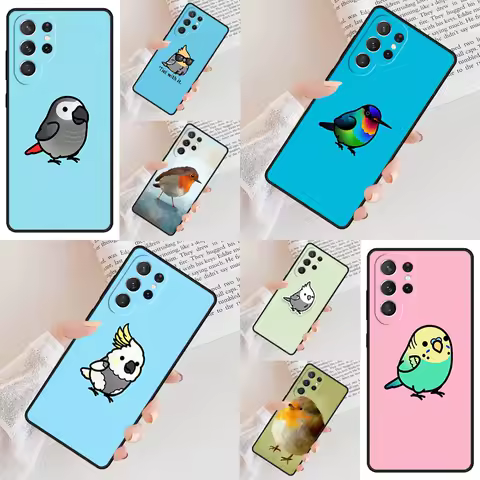 Chubby Bird Phone Case For Samsung Galaxy S24 S23 S22 S21 Ultra S10 Note 10 Pro S20 Plus FE S9 S8 Cover