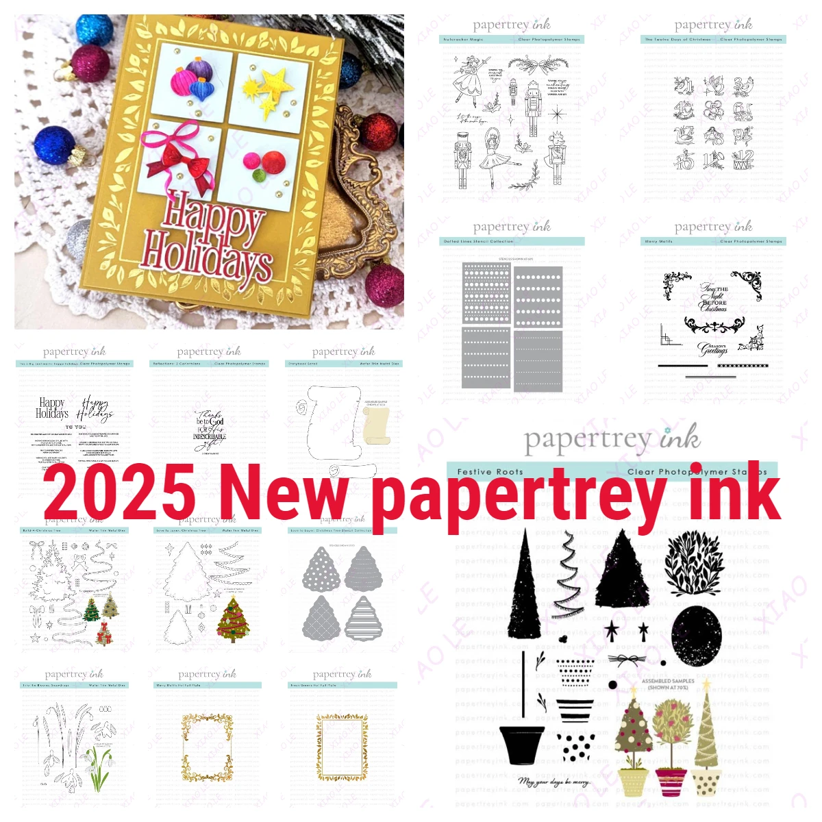 

Christmas Happy Holidays Cutting Dies Stamps For DIY Scrapbooking Paper Card Making Decoration Craft Photo Album Embossing Craft