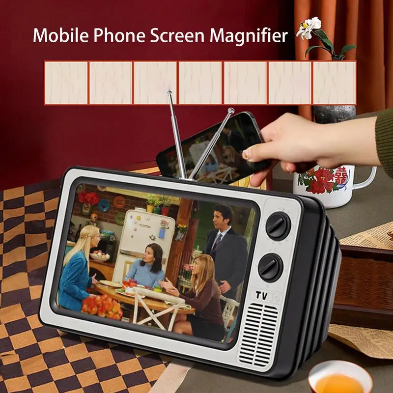 Unique Old TV Mobile Phone Screen Magnifier Universal Lightweight 12in Movie Screen Enlarge Magnifiers HD Projector Stand Holder