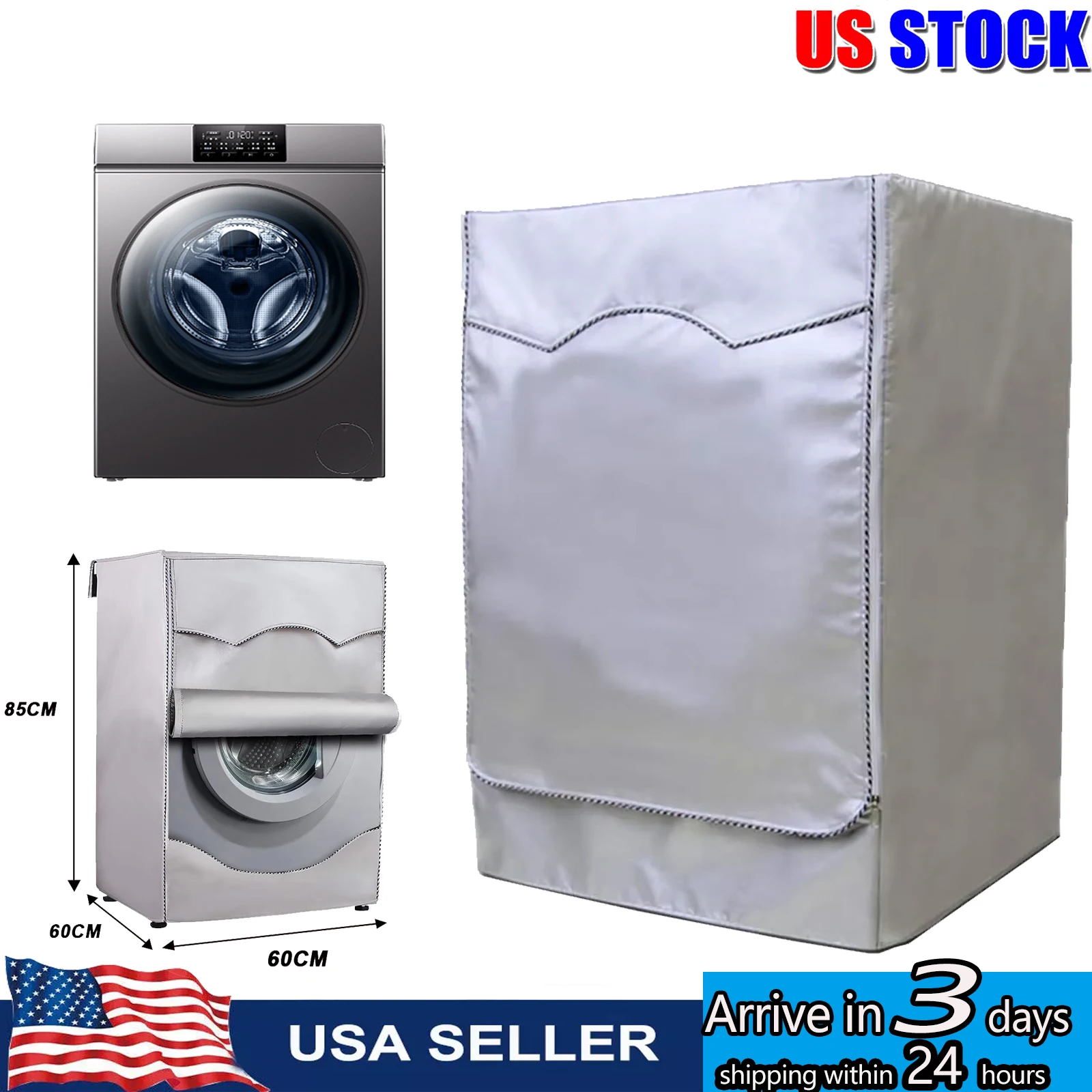 Washer and Dryer Covers,Dustproof Front-Loading Washine Machine Cover,Sunscreen Waterproof Washing Hine Protection Zipper Design