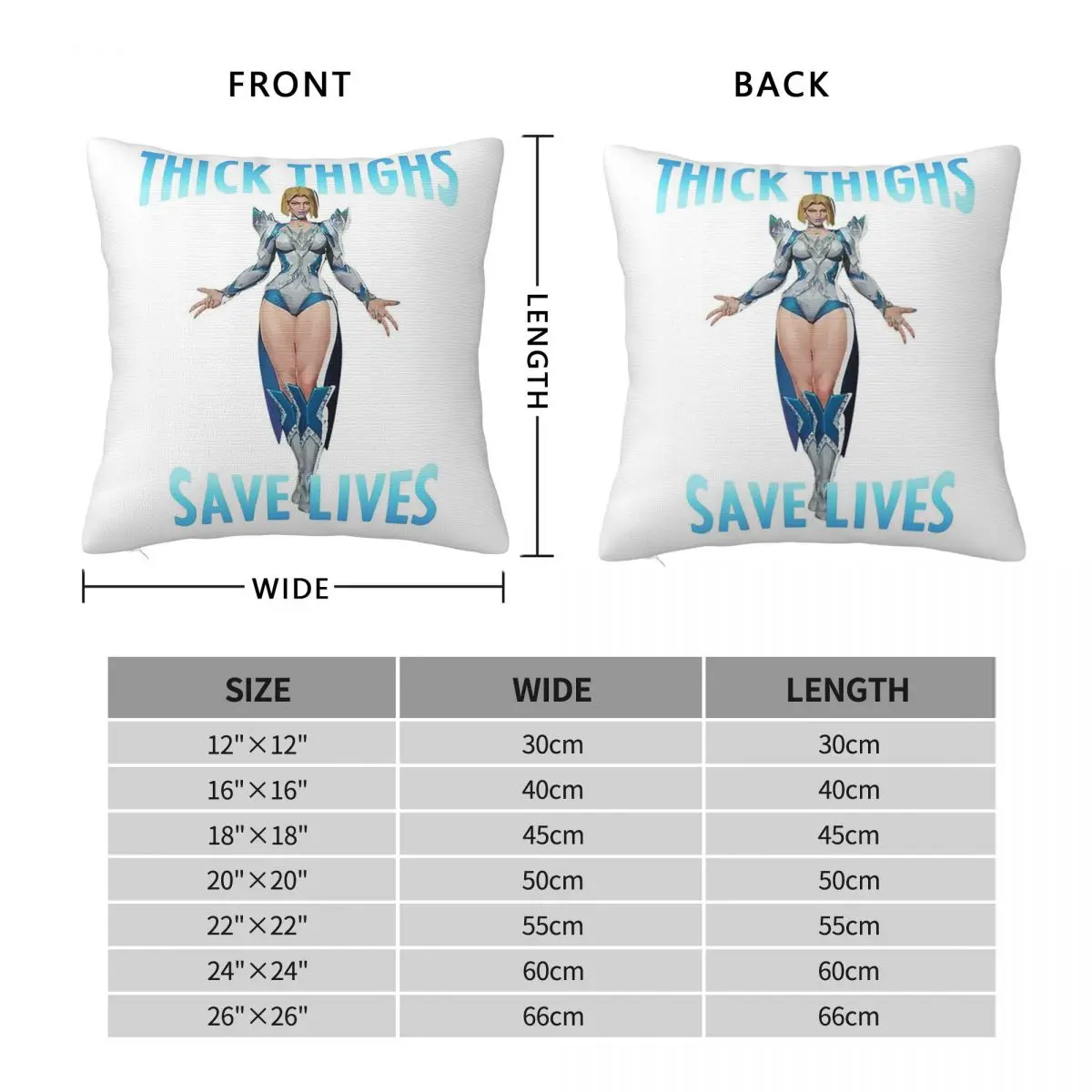 Emma Frost Thick Thighs Save Lives Square Pillowcase Polyester Linen Velvet Pattern Zip Decorative Throw Pillow Case Room Cover