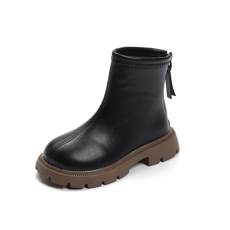 Children Short Boots for Girls Boys 2024 Autumn Winter New Fashion British Style Soft Comfortable Anti-slippery Versatile Shoes