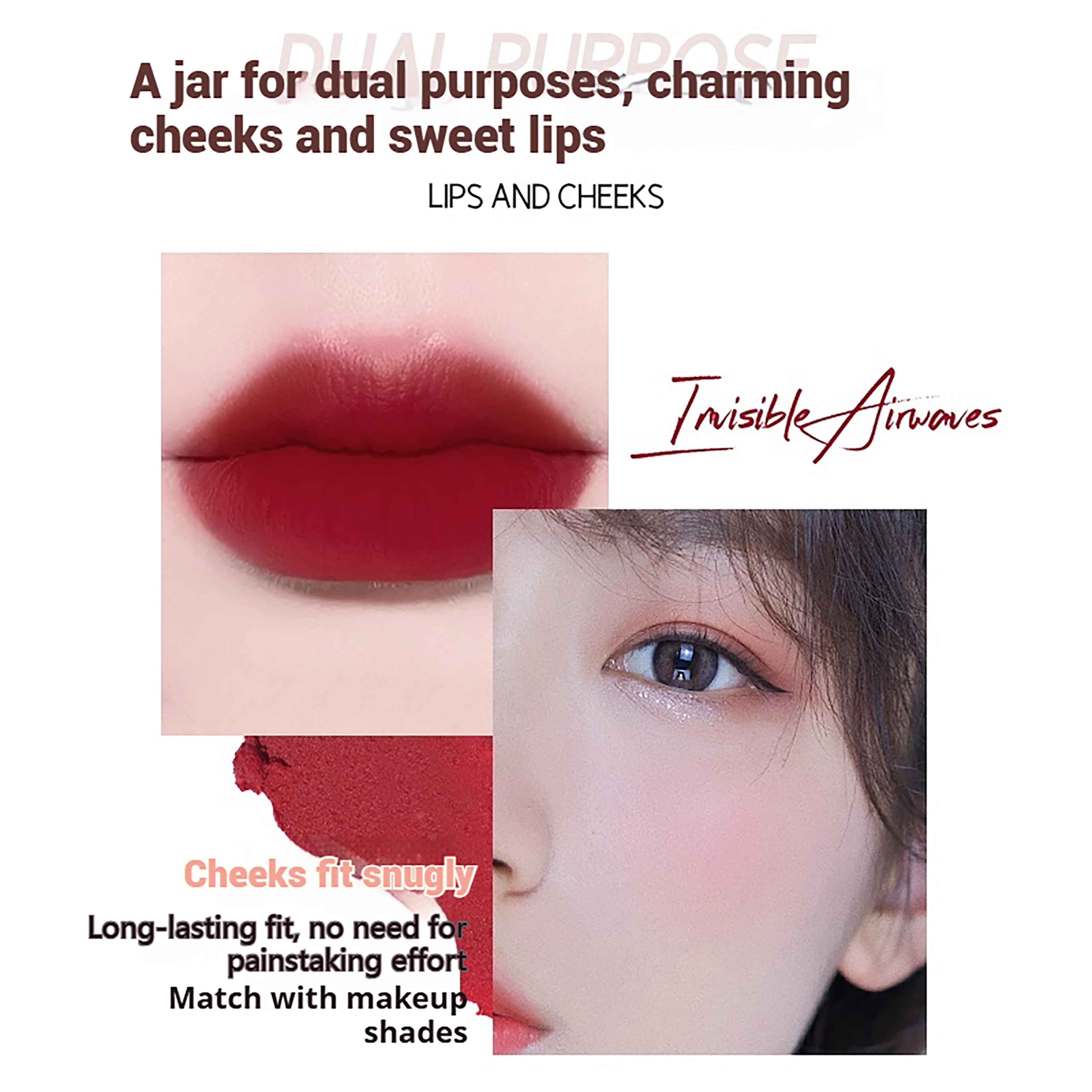 NOVO チューブ入りリップバーム＆リップスティック デュアルユース マット仕上げ ブライトニング、長持ち、色移りしないリップカラー