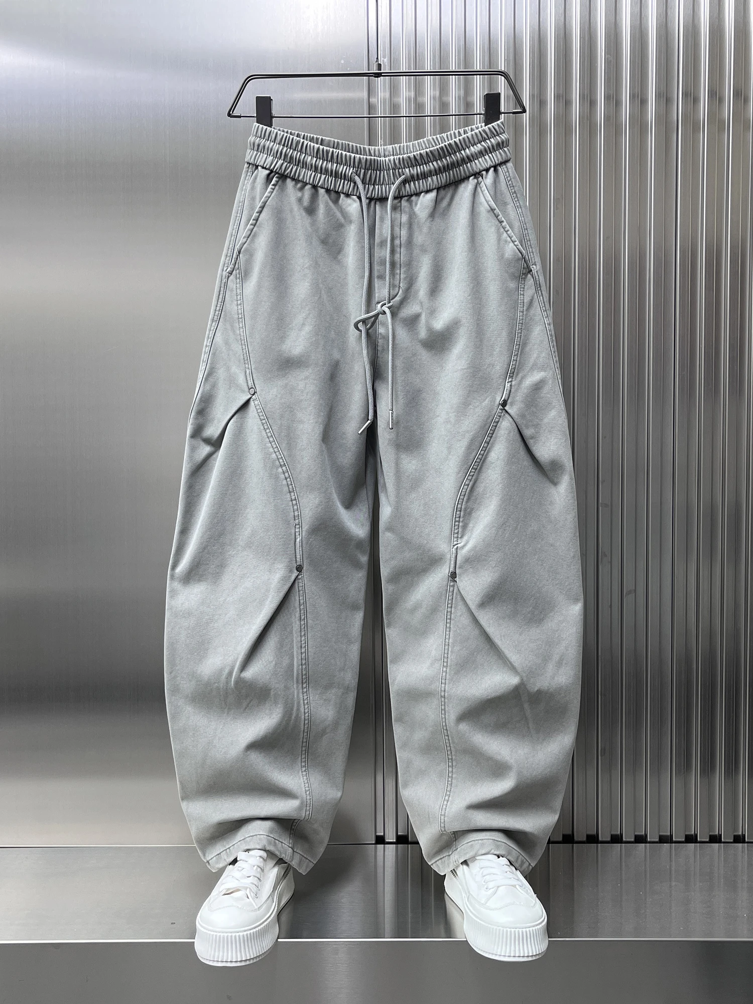 

Свободные прямые брюки для спецодежды, мужские осенне-зимние новые повседневные американские свободные универсальные спортивные брюки, модные модные