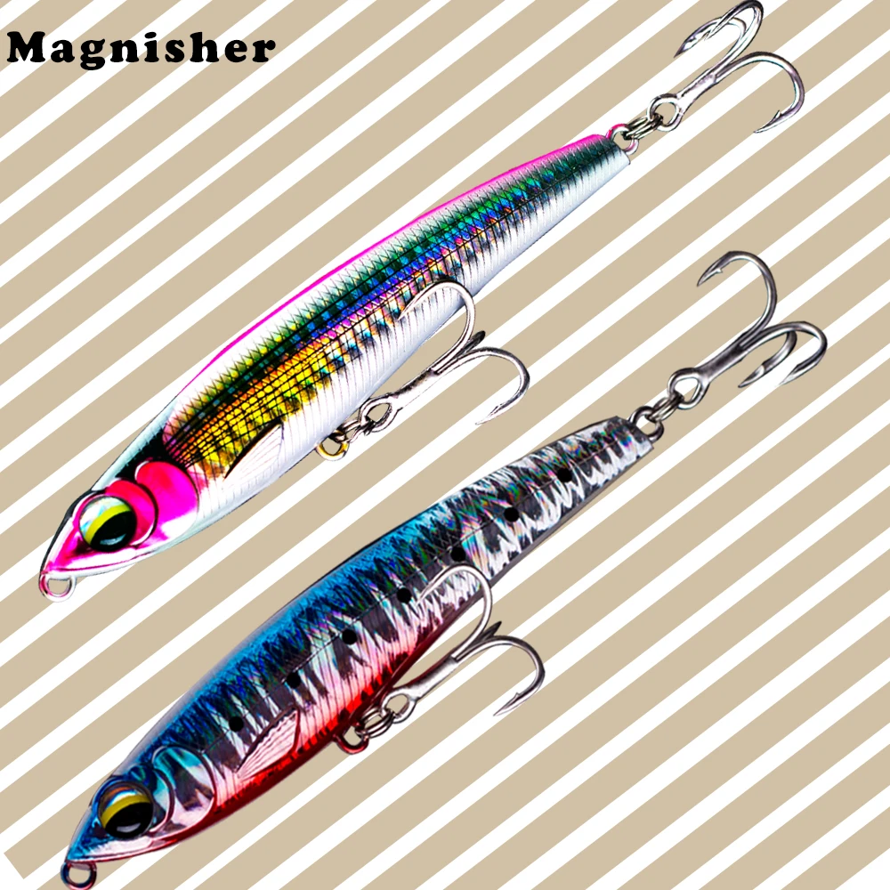 Magnisher جديد غرق قلم رصاص 12 سنتيمتر 56.2 جرام طويلة الصب الصيد السحر الطعوم الصلبة البلاستيك الاصطناعي البحر الصيد إغراء معالجة