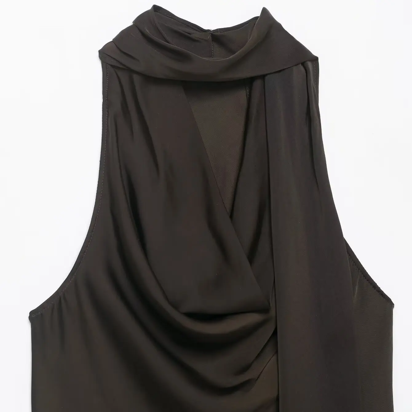 NINE ZAR Top casual in raso da donna con decorazione a nappa Gilet europeo Sle H-ape lunghezza ort in fibra di poliestere