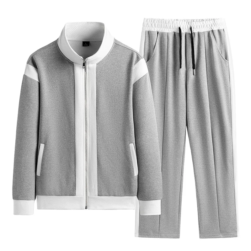 Men's Baseball Korean Sportswear Jogging Sets Suit Jacket and Trousers Two-piece Running Sets FashionPatchwork Quality Tracksuit