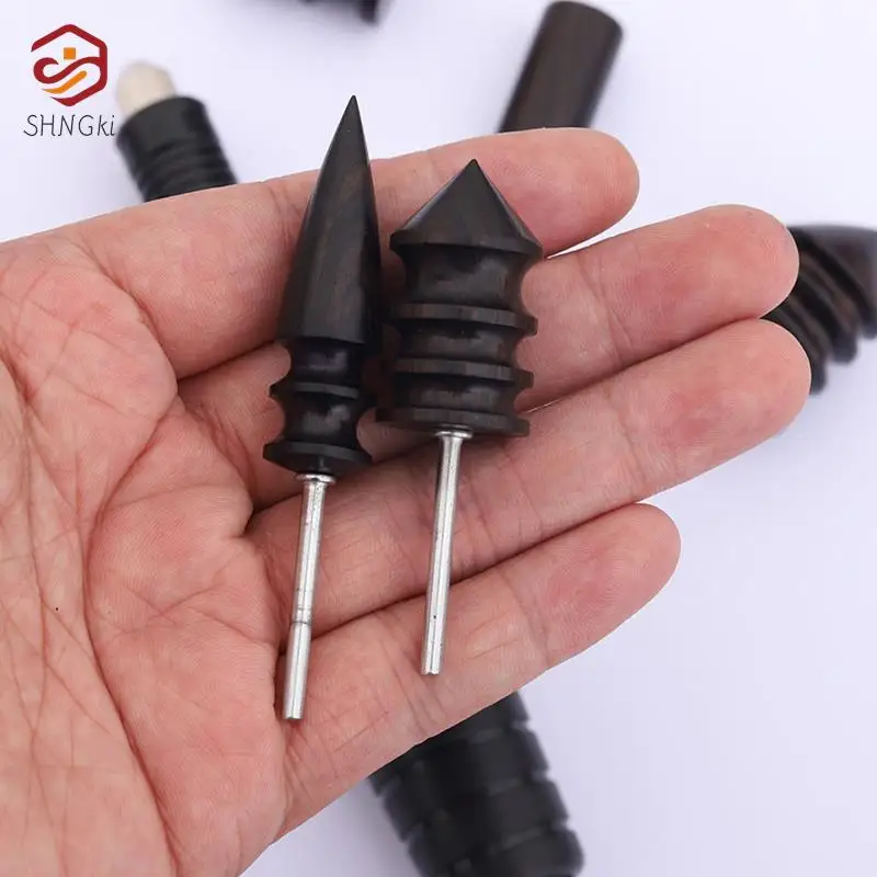 Leather Edge Polishing Slicker Black Ebony Wood Leather Burnisher Polished Rods Sandalwood DIY Tool Grinding Head