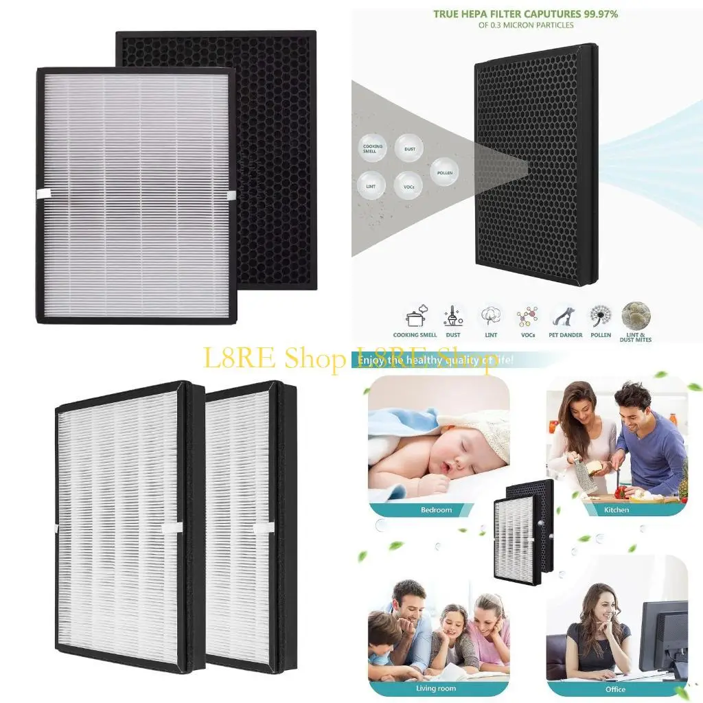 L8RE Purificador aire eficiencia Filtro carbono activado para Taotronics TT-AP003 2X
