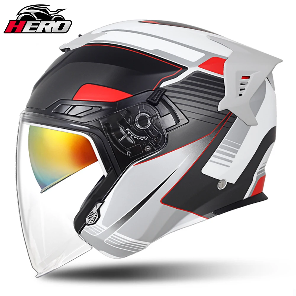 

GSB Motorcycle Helmet Men Motorbike Half Helmet Dual Lens Scooter Half Helmets Women Moto Downhill Off-road Helmets 4 Seasons