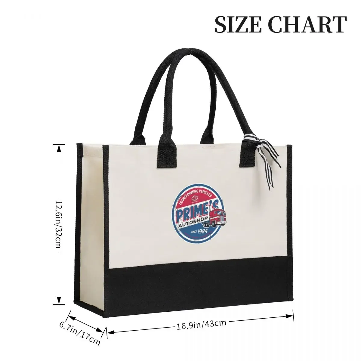 Canvas Gift Shopping Bag Prime's Autoshop - Vintage Distressed Style Canvas Large Capacity Bag Customizable Quality Gifts