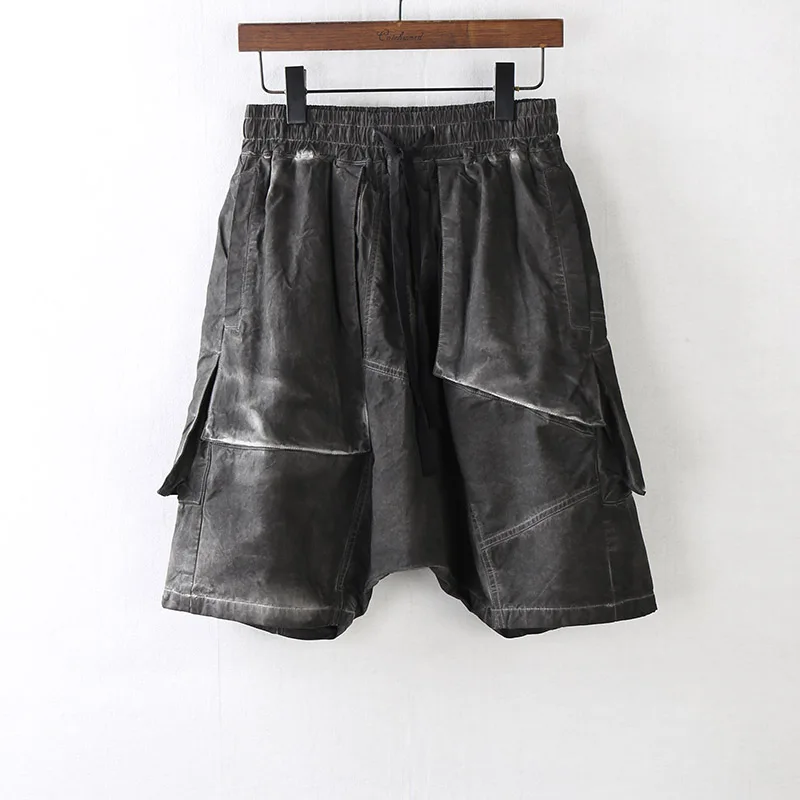 

High Street Waste Soil Style Big Crotch Fifth Pants Hair Stylist Summer Loose Casual Shorts Men