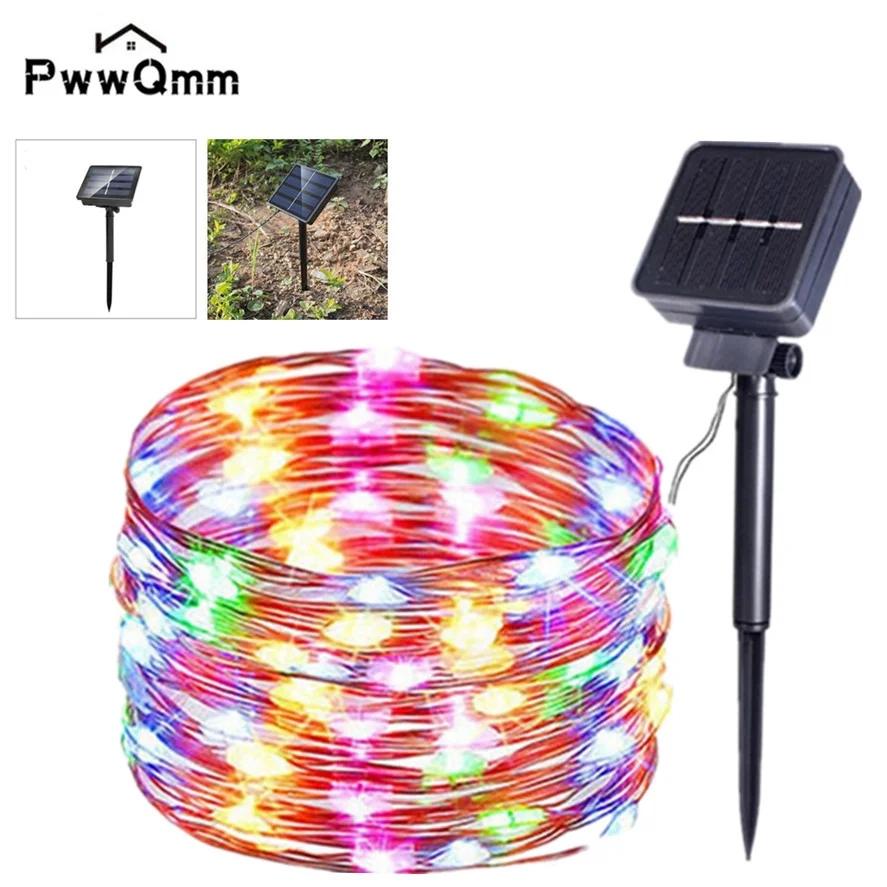 

PwwQmm LED Solar Light Outdoor Waterproof Fairy Garland String Lights Christmas Party Garden Solar Lamp Decoration 10 M LEDSolar