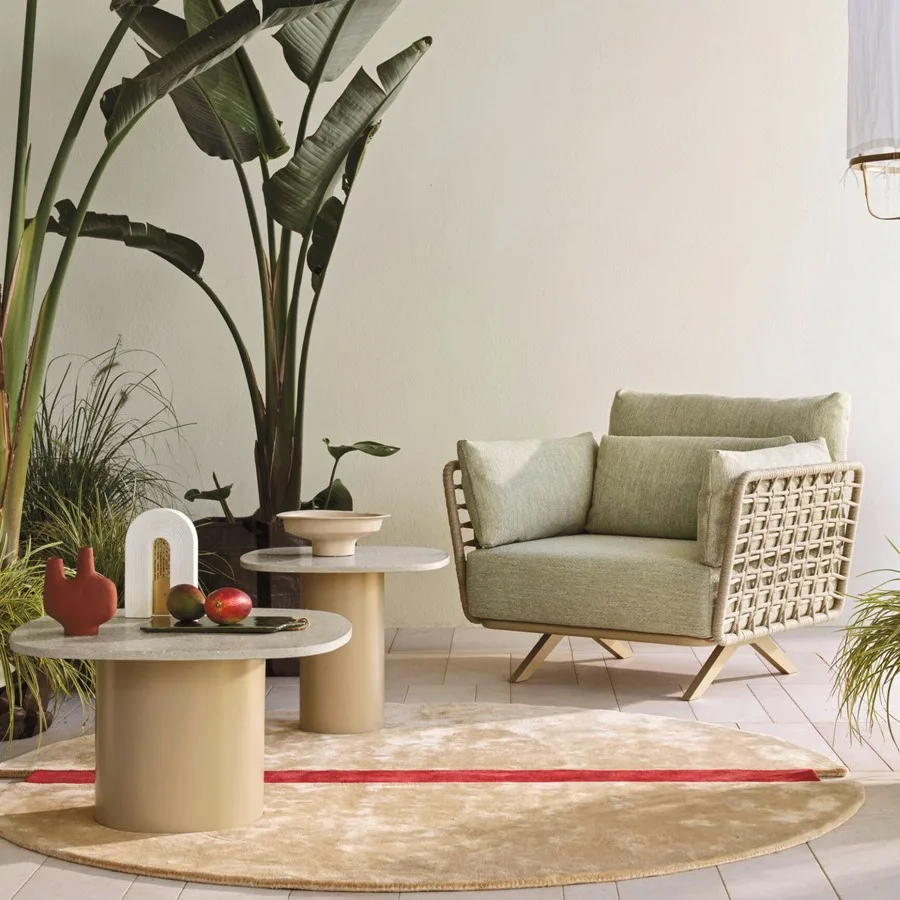 Outdoor Sofa Courtyard Open Air Balcony Rainproof Rattan Cafe