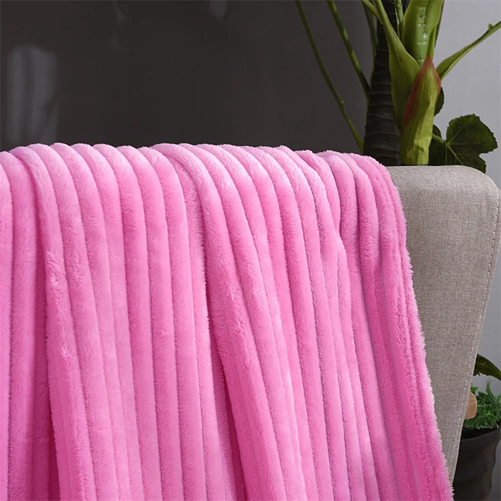 Flanela Fleece Throw Blanket para Sofá, Soft Plush Cover, Colcha Monocromática, Presente para Cama, Q