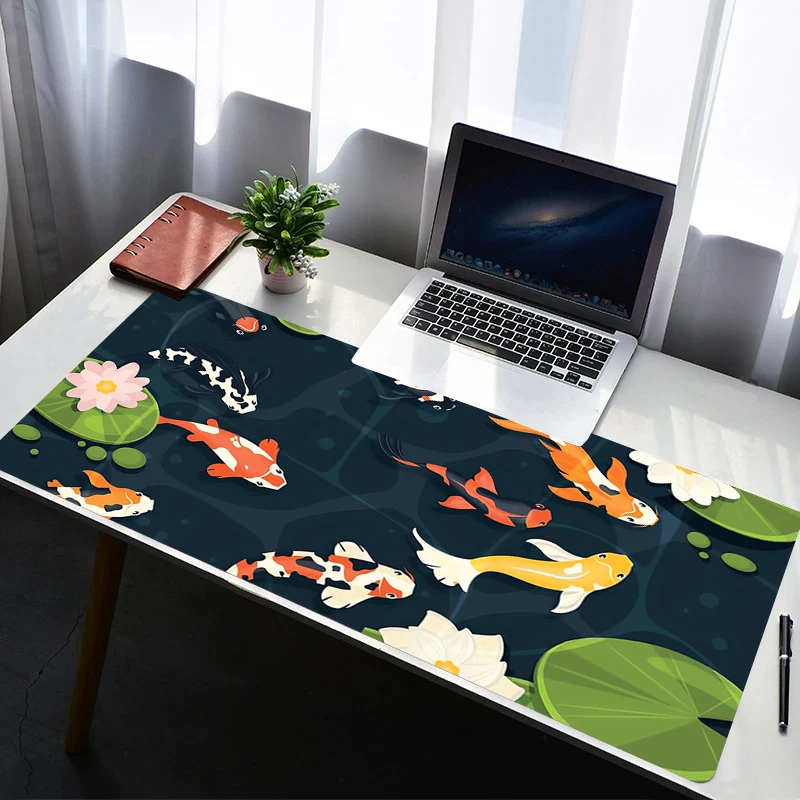 Mouse Pad PC Non Slip Rubber Cartoon Mousepad Laptop Gamer Cabinet Keyboard Pad Office Computer Gaming Desk Koi Fish Mouse Mat