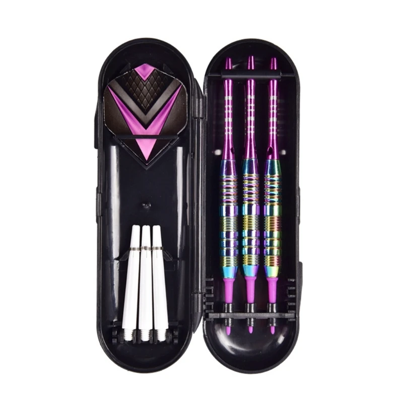 

PET Flight Colorful Electroplating Darts with Storage Case Soft Tip Darts Set