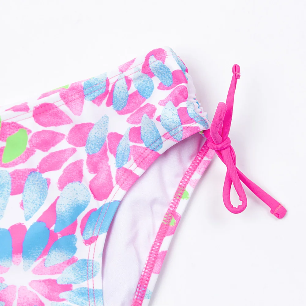 2025 Flower Print Girls Kids Swimwear Swimsuit Summer Children Teen Students Biquini Infantil Kids Girls Bikini Set Bathing Suit