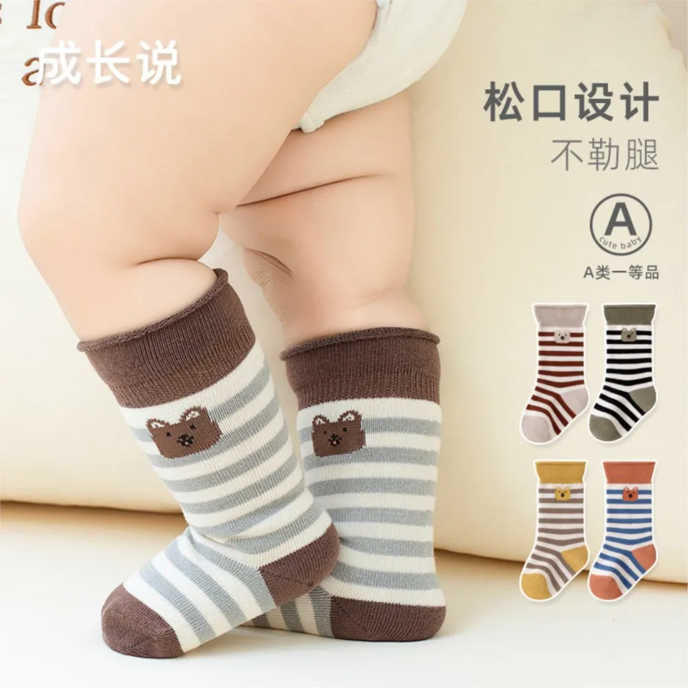 Baby socks new A cotton Korean cartoon let go not le newborn baby calf socks children socks.