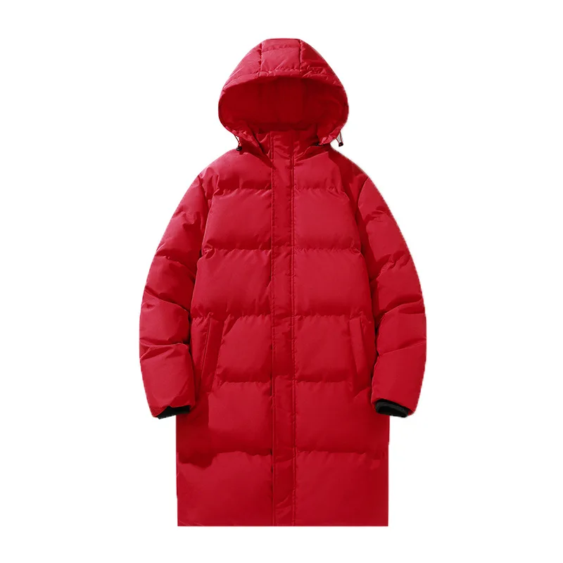 Pers LOGO custom women's medium long cotton-padded clothes thickened warm for simple detachable hats for couples winter jackets