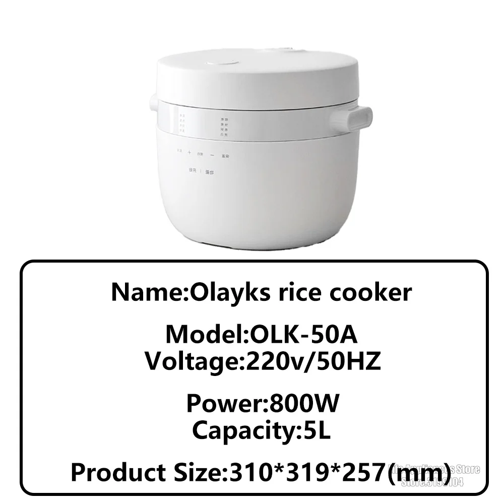 Olayks-Olla arrocera multifunción para sopa y arroz, revestimiento de esmalte de cerámica, temporizador de 24H para OLK-50A del hogar, 5L, 800W