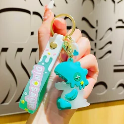 Cartoon Ice Cream Dinosaur KeyChain Couple Car Bag Animal Doll Pendant Key Ring Cute Jewelry Trinket Keyring for Kids Party Gift