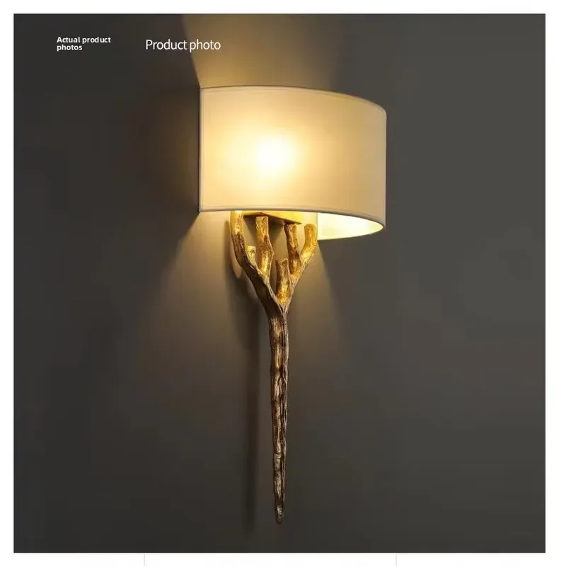 Luxury French Brass Wall Lamp Retro Style Home Decoration Lighting for Living Room Bedside Hotel Interior Decorative Fixture