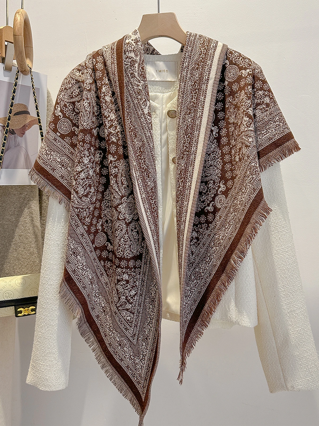 Frauen Paisley Print Kaschmir Schal Nachahmung Pashmina Schal Weiche Warme Winter Wrap Modische Weibliche Design Decke Bufanda – Detail 13