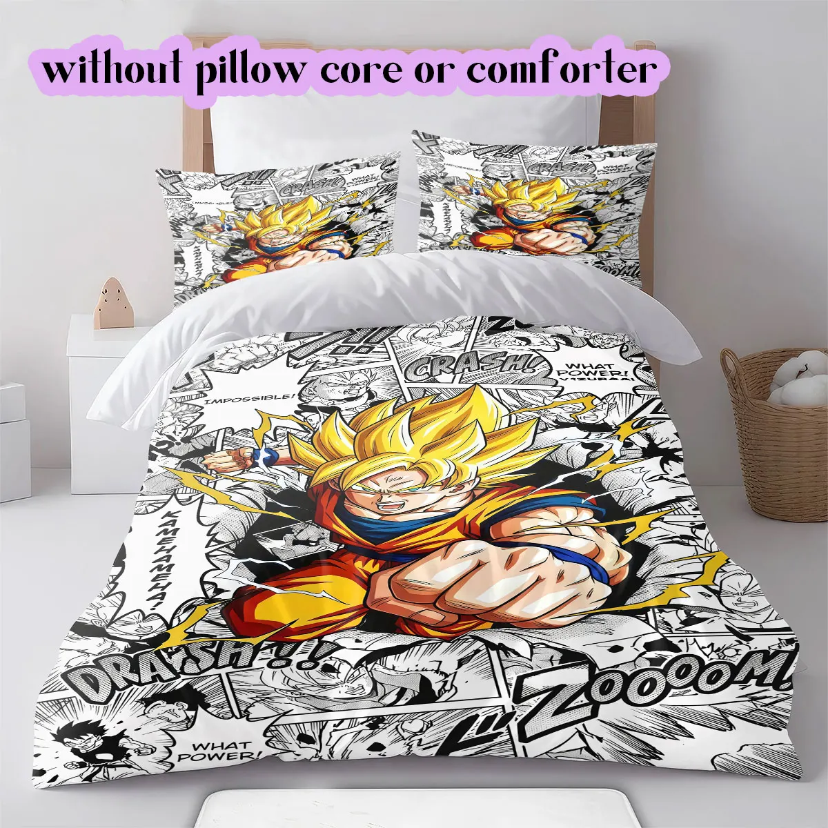 Unleash the Saiyan Within Dragon Ball Super Printed Duvet Cover and Bedding Set, Various Sizes for True Fans