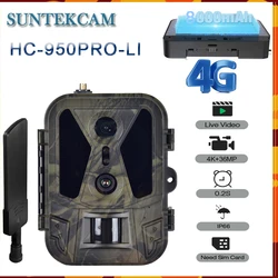 SuntekcamHC950PROLi 4G LIVE Video 8000mAh Iithium Battery Cellulare Dual Lens Hunting Trail Camera 50MP 4K Video Telecamera IP65