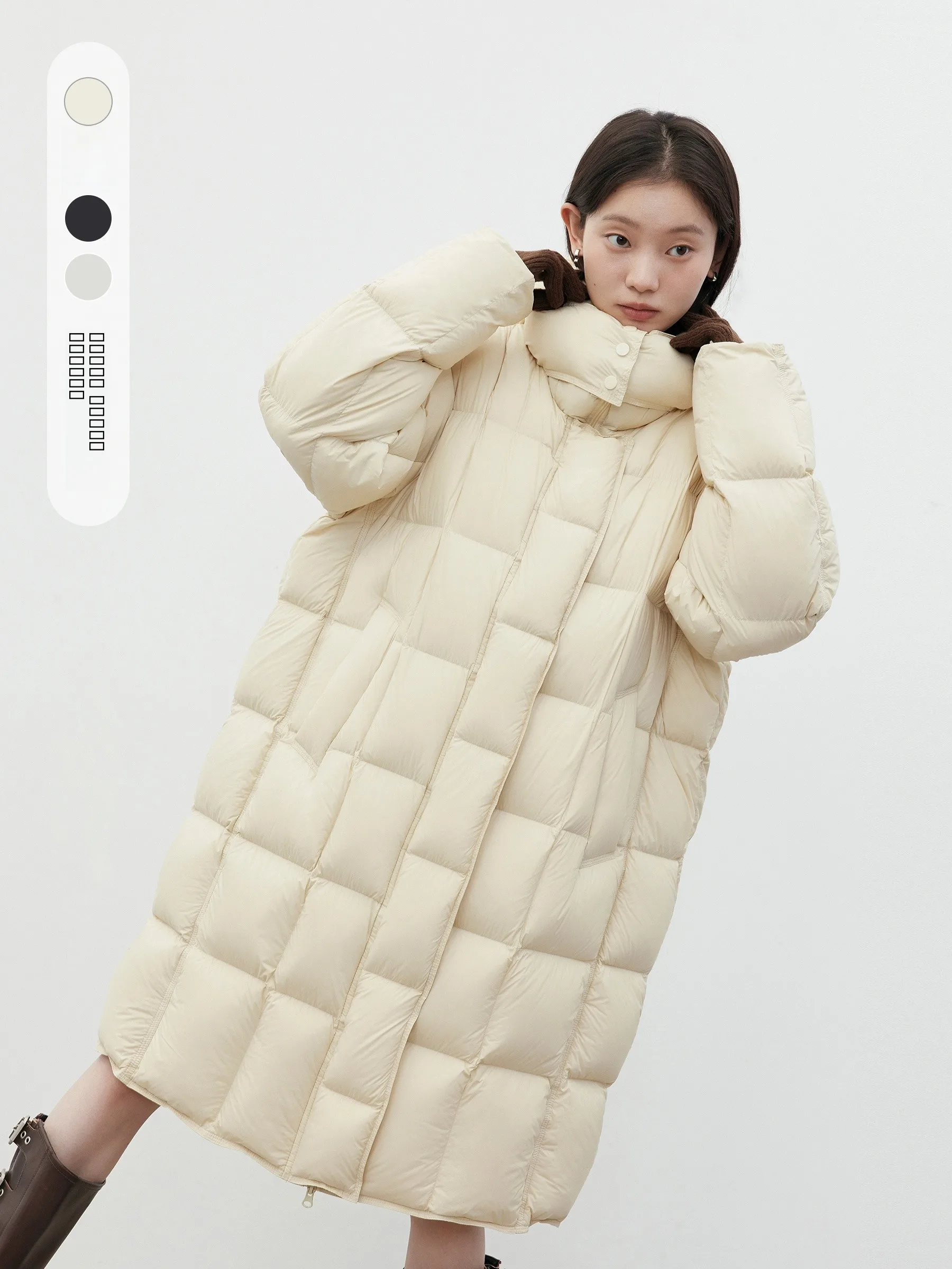 

Пуховик CHICVEN Thiened 90 White Du down средней длины с капюшоном, теплая верхняя одежда для вечеринок и фестивалей