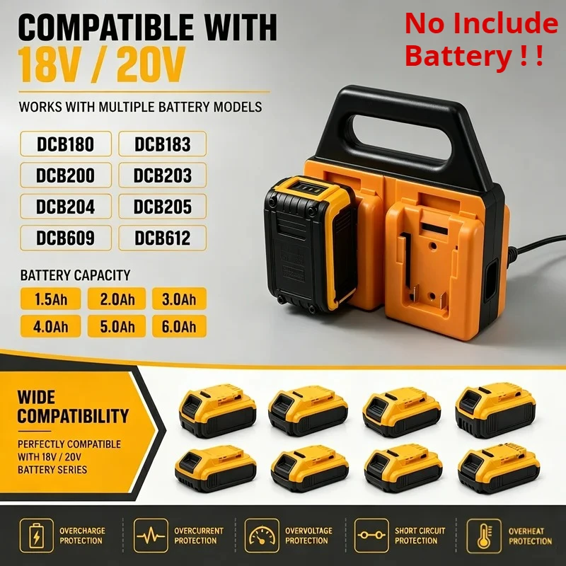 4-Bay-Schnellladestation für Dewalt 18V 20V Akku, für Makita 18V Li-Ion Akku-Ladegerät, Elektrowerkzeugteile, EU/US-Stecker